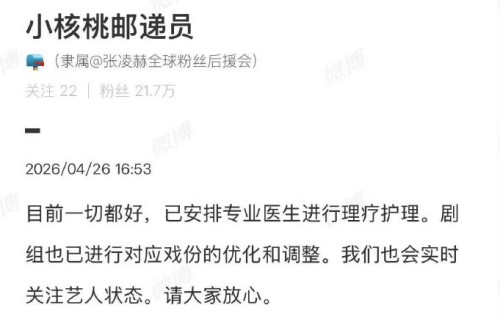 张凌赫的伤情目前治疗得如何，剧组为他做了什么调整？