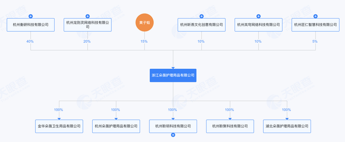浙江朵薇护理用品有限公司股权全景图 图片来源:天眼查